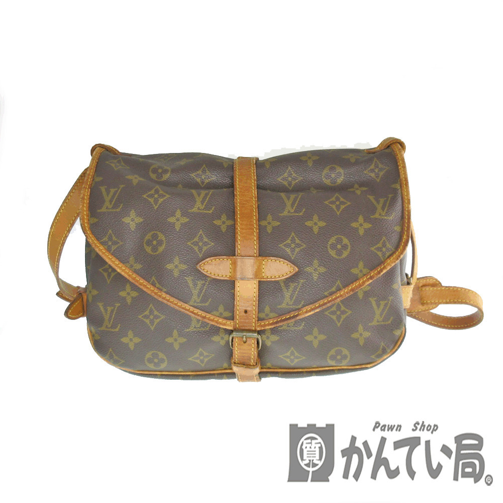 LOUIS VUITTON Saumur Monogram Canvas Brown Shoulder Bag